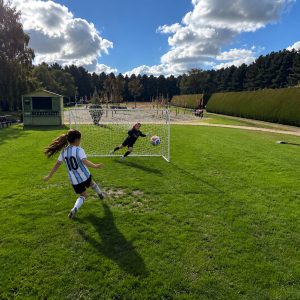Playing football